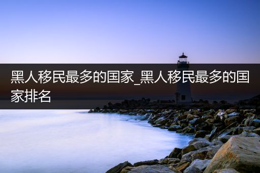 黑人移民最多的国家_黑人移民最多的国家排名