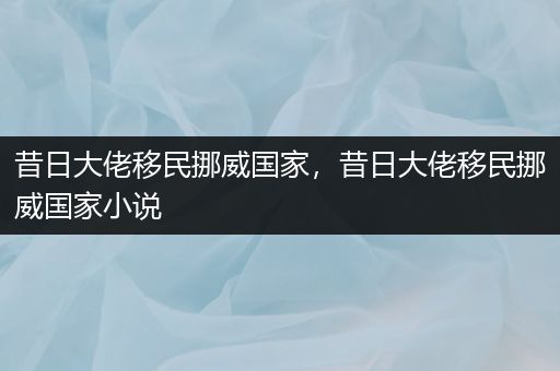 昔日大佬移民挪威国家，昔日大佬移民挪威国家小说